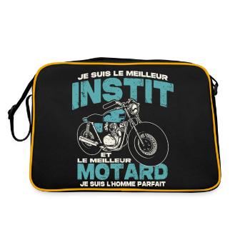 Le meilleur instit et le meilleur motard - Sac Retro - noir/or - Dos
