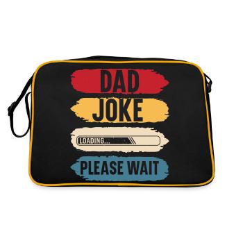 Dad joke please wait funny gift father's day - Sac Retro - noir/or - Dos