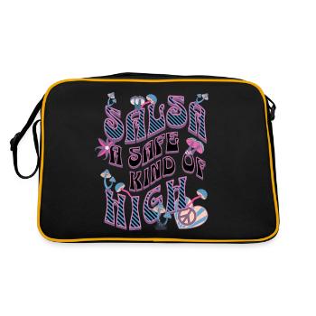 Salsa style hippie, flower power, style rétro, - Sac Retro - noir/or - Dos