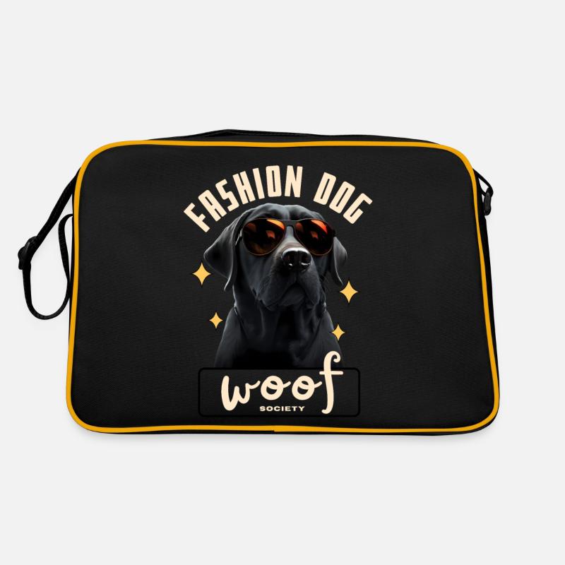 Mode Hund - Retro Tasche - Schwarz/Gold