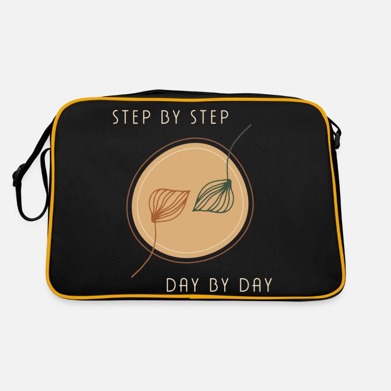 step by step day by day Retro Tasche