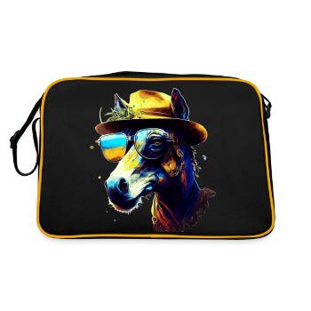 Urgent casual and cool donkey wears sunglasses - Retro Bag - black/gold - Back