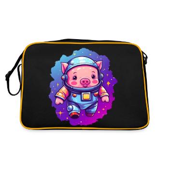 Doux cochon dans l’espace! - Sac Retro - noir/or - Dos