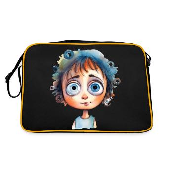 Dessin d’aquarelles de femme - Sac Retro - noir/or - Dos