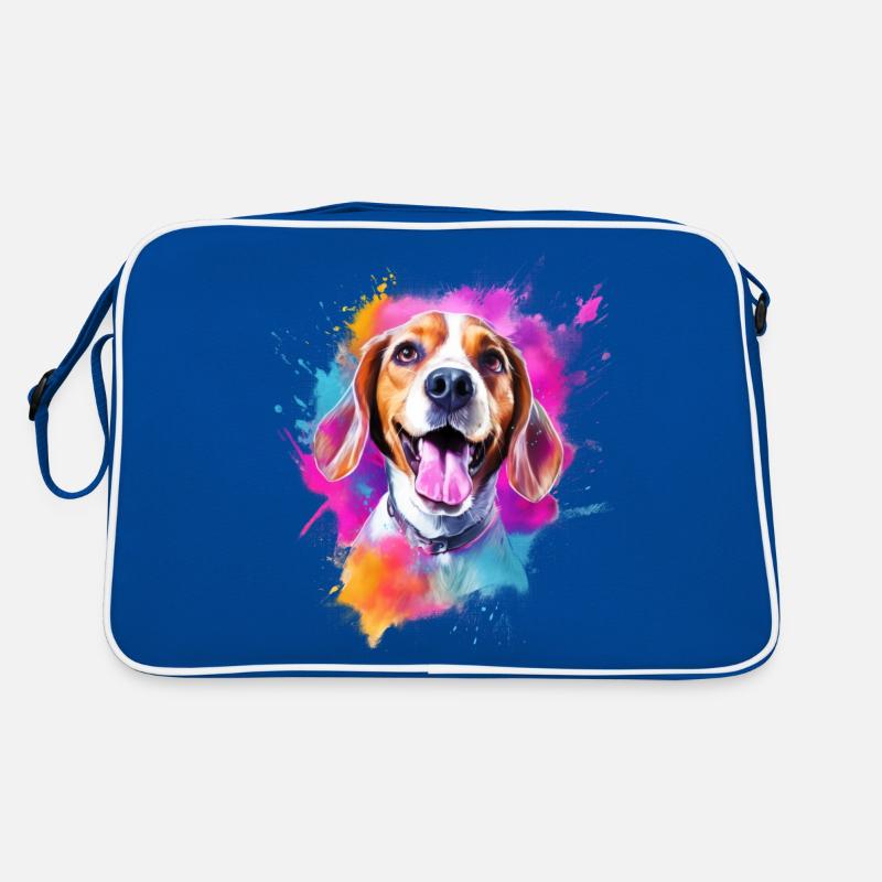 Beagle mit Sonnenbrille Retro Tasche