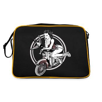 Swallow Lady // Illustration - Sac Retro - noir/or - Dos
