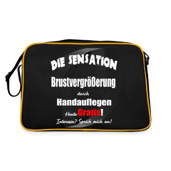 Brustvergrößerung durch Handauflegen - Retro Tasche - Schwarz/Gold - Hinten