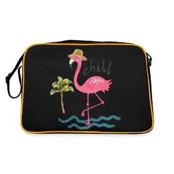 Chillin flamingo T Shirt - Retro Bag - black/gold - Back