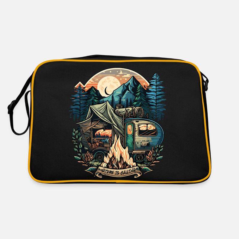 A life without camping is possible, but pointless - Retro Bag - black/gold