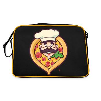 Slice of Heaven Der Traum eines Pizzaliebhabers - Retro Tasche - Schwarz/Gold - Hinten