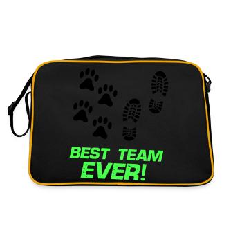 best team ever - Retro Tasche - Schwarz/Gold - Hinten