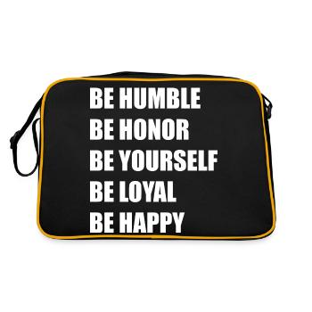 be humble, yourself, happy, loyal, honor sigma - Retro Tasche - Schwarz/Gold - Hinten
