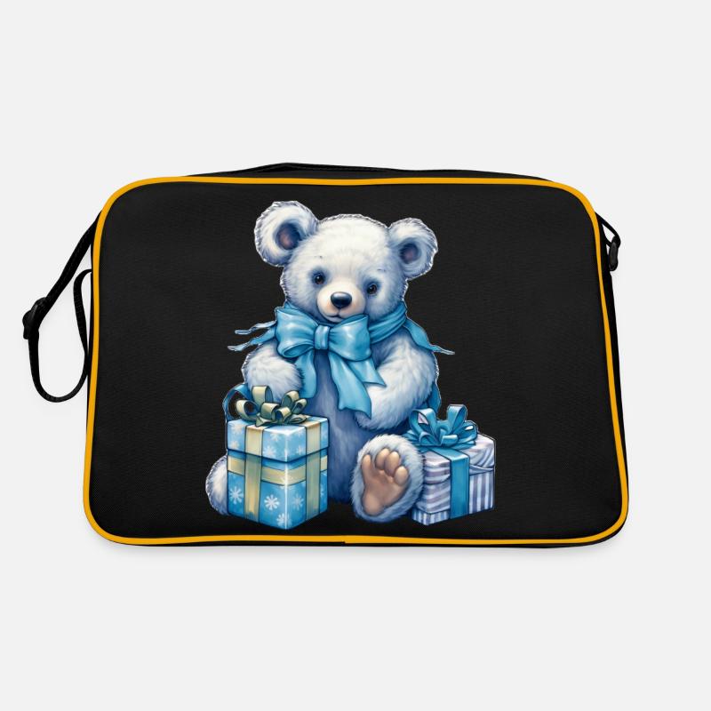 blue teddy 5 - Retro Tasche - Schwarz/Gold