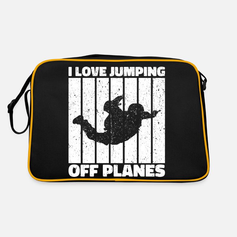 Fallschirmspringen Leidenschaft Design. Perfektes Adrenalin-Geschenk - Retro Tasche - Schwarz/Gold