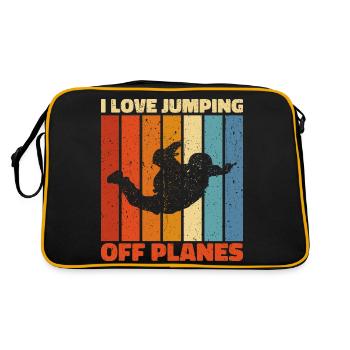 Parachutisme Passion Design. Cadeau d’adrénaline parfait - Sac Retro - noir/or - Dos