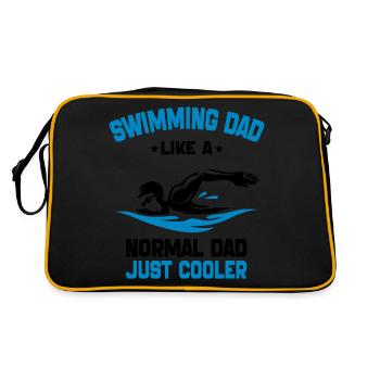 swimming Dad Like A Normal Dad Just Cooler - Sac Retro - noir/or - Dos