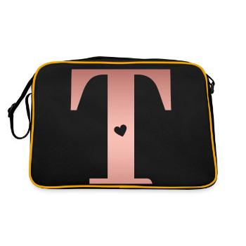 letter T rose gold - Retro Bag - black/gold - Back
