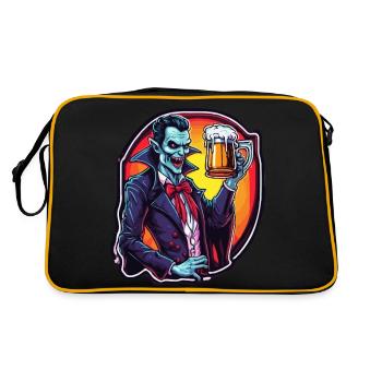 Vampire / Dracula / Bloodsucker / Halloween / Myth - Retro Bag - black/gold - Back