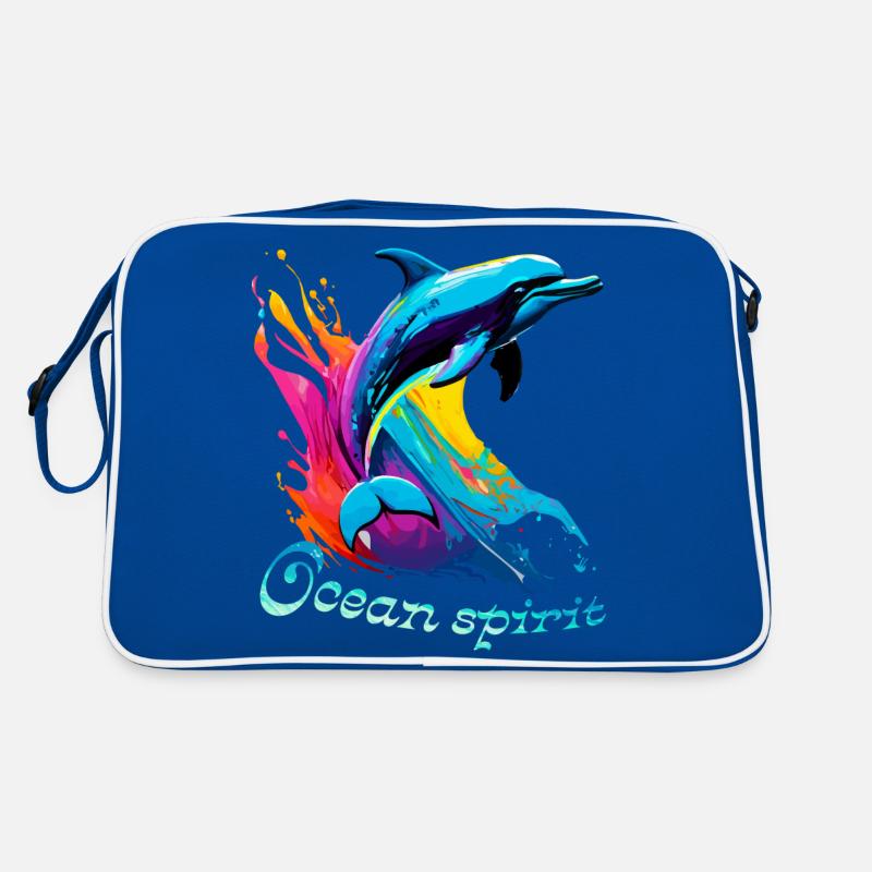Geist des Ozeans. Delfin Retro Tasche