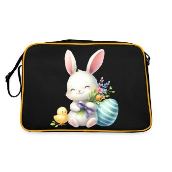 Easter Easter Bunny Easter Eve Easter Sunday Easter Egg Spring - Retro Bag - black/gold - Back
