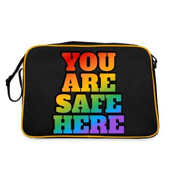 Espace sûr LGBT Vous êtes en sécurité ici - Sac Retro - noir/or - Dos