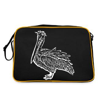 Pélicans Oiseaux Oiseaux Pelecanus - Sac Retro - noir/or - Dos