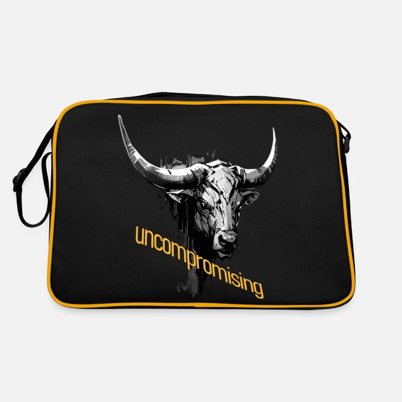 unnachgiebiger Stier - Retro Tasche - Schwarz/Gold