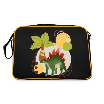 Dino 4, T-Rex, Roar, Wild World, Explorer, Dinos - Retro Bag - black/gold - Back