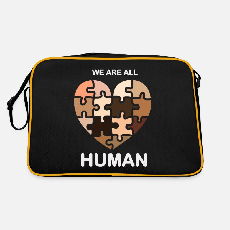 WE ARE ALL HUMAN PUZZLE Retro Bag