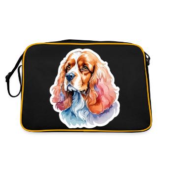Cocker américain Épagneul Aquarelles - Sac Retro - noir/or - Dos