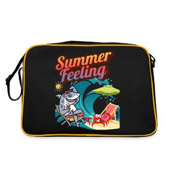 "Summer Feeling" - Retro Bag - black/gold - Back