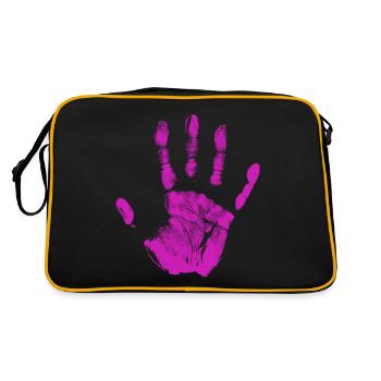 Handprint painted identity fingers and palm - Retro Bag - black/gold - Back
