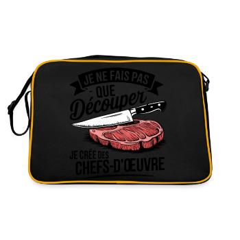 Cadeau pour boucher ou cuisto - Sac Retro - noir/or - Dos