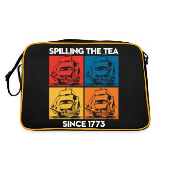 Spilling tea since 1773 – Humorous story - Retro Bag - black/gold - Back