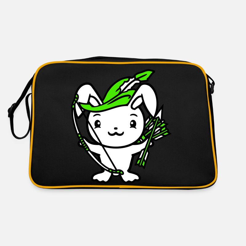 Lapin flèche arc plume chapeau archer médiéval Sac Retro