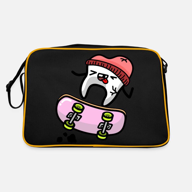 kawaii tooth on skateboard Retro Bag
