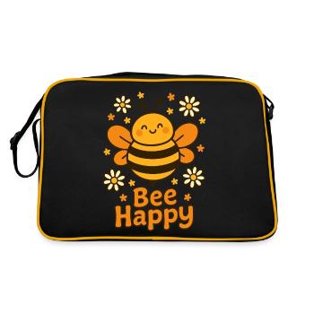 Abeille douce - Abeille heureuse - Sac Retro - noir/or - Dos