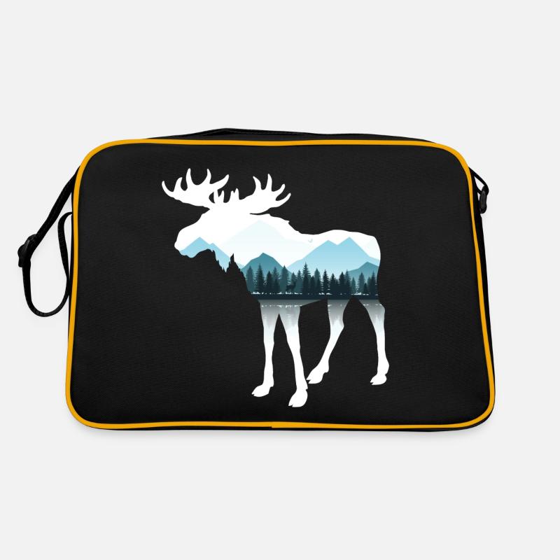 Elch - Retro Tasche - Schwarz/Gold