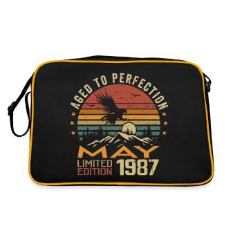 Mai 1987 Geburtstag Mai 1987 Geschenk 1987 Mai - Retro Tasche - Schwarz/Gold - Hinten