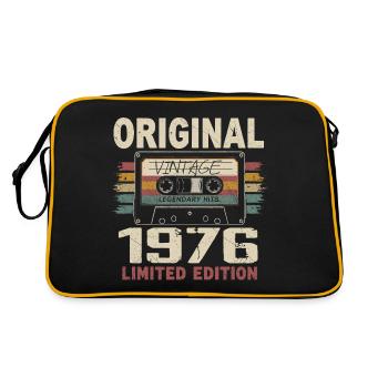 1976 Geburtstagsgeschenk 1976 Jahrgang 1976 Retro - Retro Tasche - Schwarz/Gold - Hinten