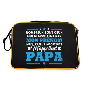 Les plus importants m'appellent papa - Sac Retro - noir/or - Dos