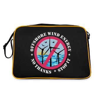 Offshore Windenergie Nein Danke - Retro Tasche - Schwarz/Gold - Hinten