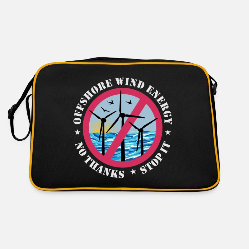 Énergie éolienne offshore Non merci Sac Retro