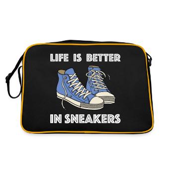 In Sneakers ist das Leben besser | Schuhe, Mode - Retro Tasche - Schwarz/Gold - Hinten