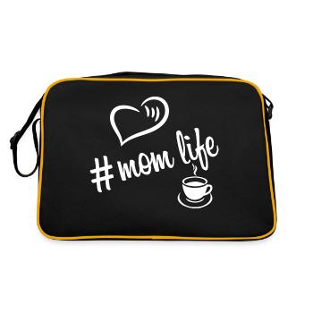 mom life coffe white - Retro Tasche - Schwarz/Gold - Hinten