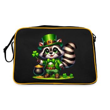 Fête de la Saint-Patrick raton laveur Cartoon Pot de chemise d’or - Sac Retro - noir/or - Dos