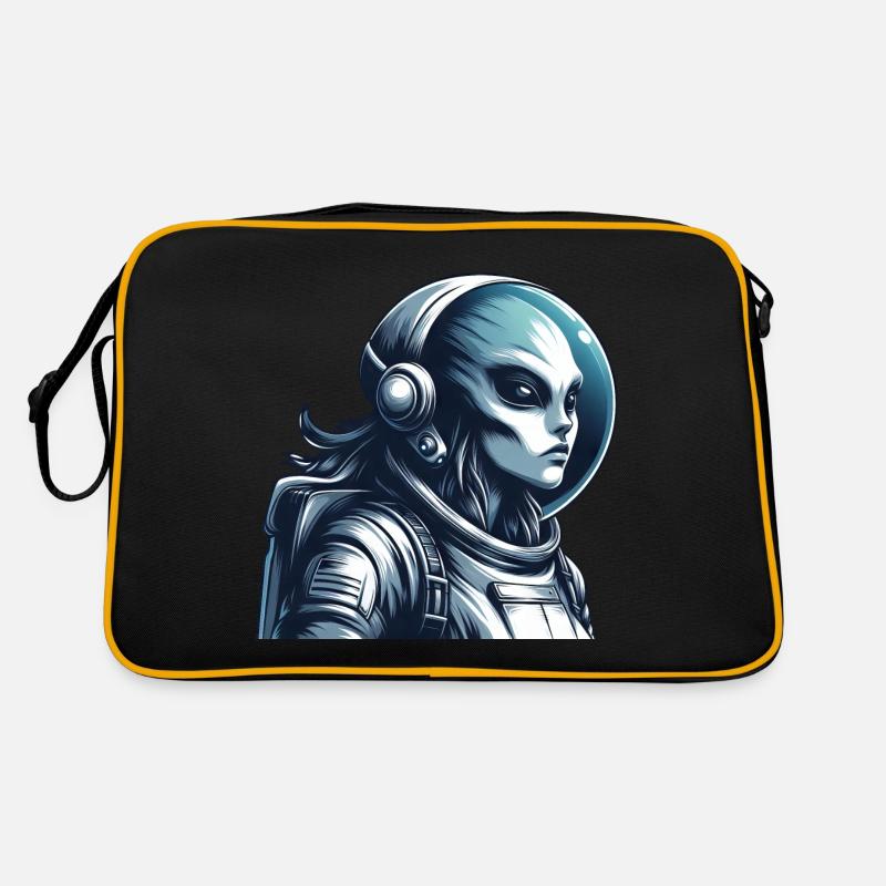 Alien Astronaut Space Exploration Retro Bag