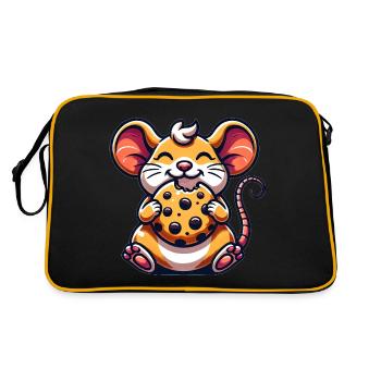 Dessin animé de dessert de biscuit de souris mignonne - Sac Retro - noir/or - Dos
