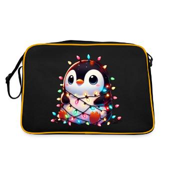Pingouin de Noël maladroit emmêlé - Sac Retro - noir/or - Dos