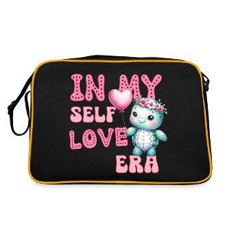 Cute Valentine's day Turtle - In my self love - Retro Bag - black/gold - Back